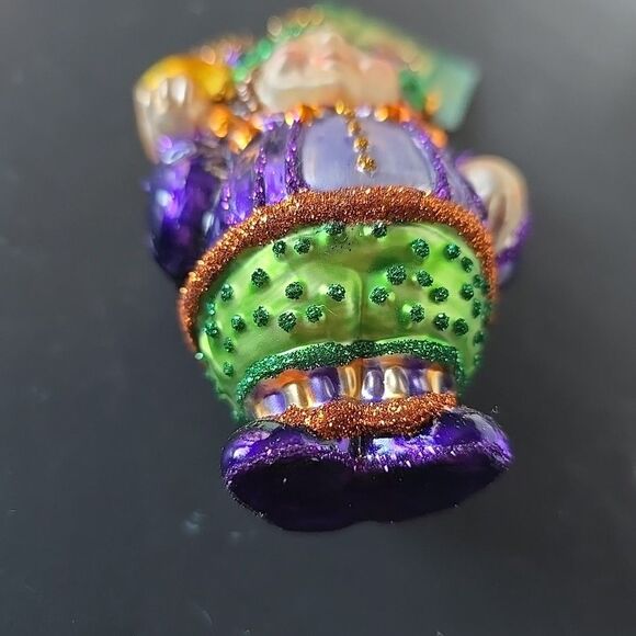 Old World Christmas Mardi Gras Jester Ornament Blown Glass New Orleans Box Tag - Picture 4 of 9